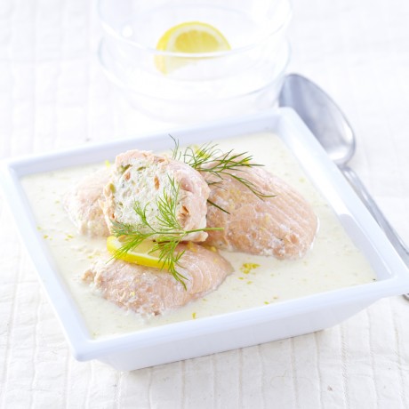 Paupiettes de saumon sauce beurre citron, 1 kg 4 parts