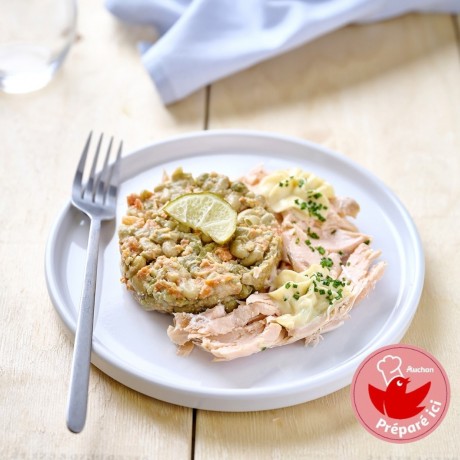 - Coquille au saumon & macédoine de légumes