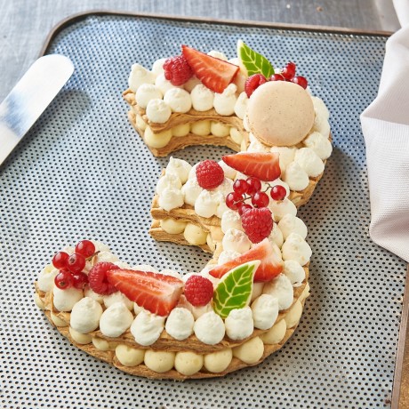 - Chiffre 3 Number cake Millefeuille