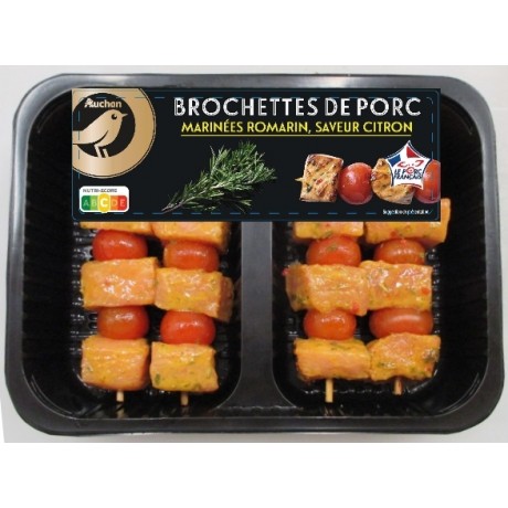 - Brochettes de porc romarin citron Auchan Gourmet